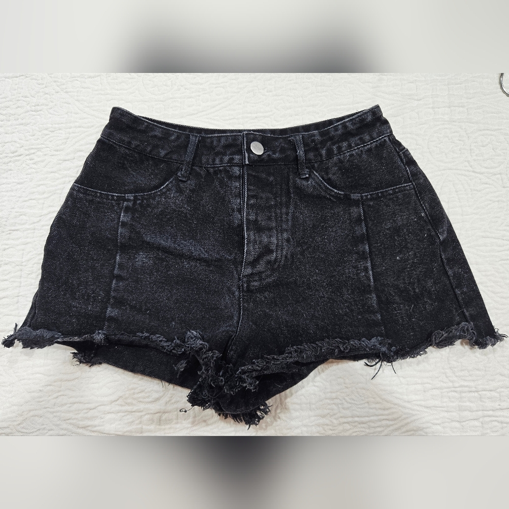 Le Lis Black Jean Cutoff Shorts Size Small